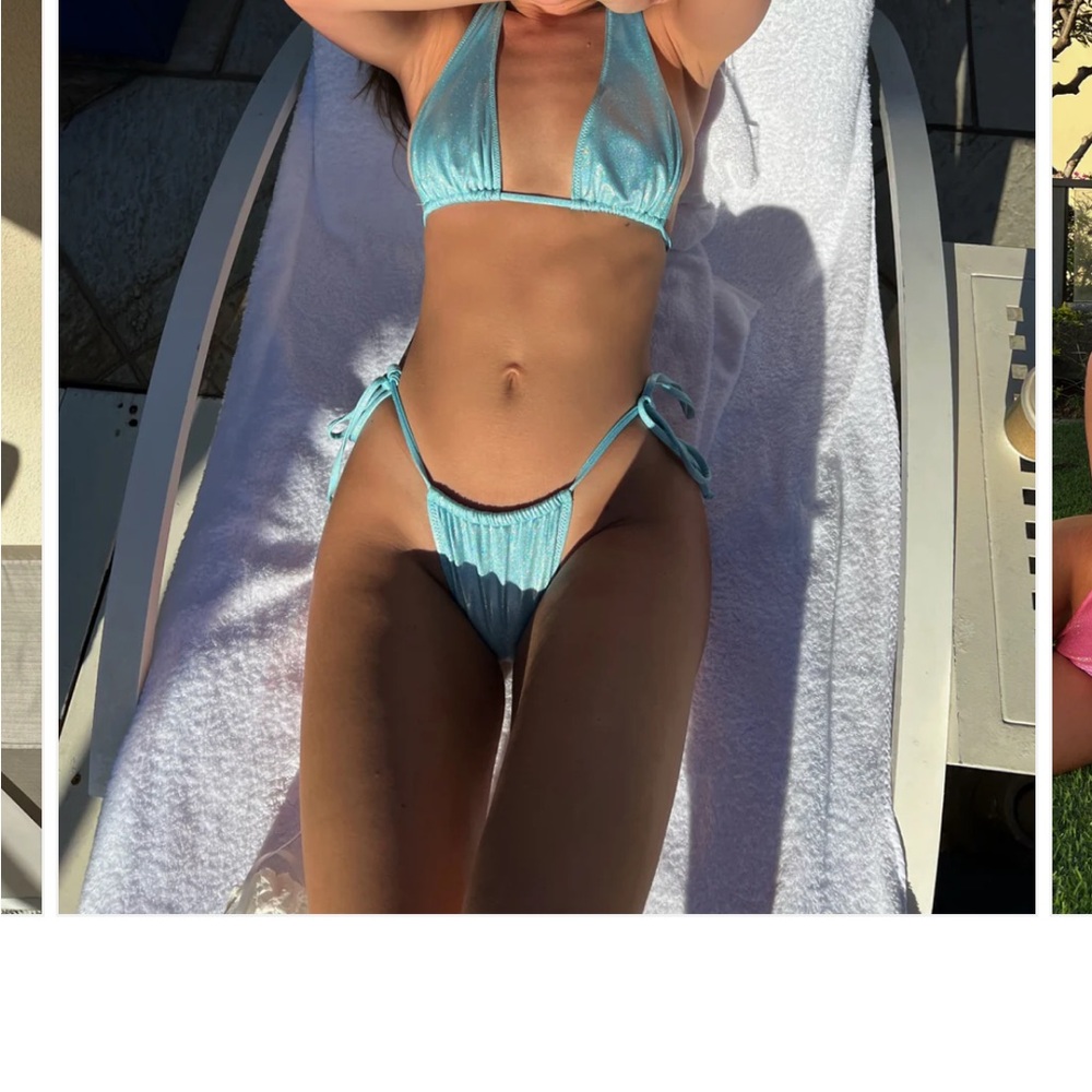 Strawberry Milk Mob - Shimmering Blue Bikini Set